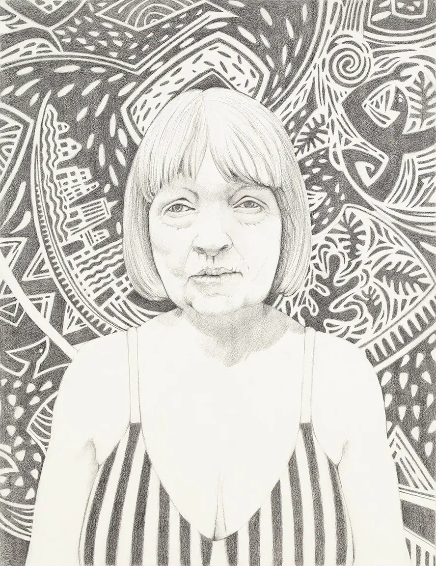 Stay Calm and Wait — graphite pencil drawing by Claudia Olds Goldie