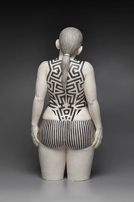 Big Ol’ Gal (back) — figurative ceramic sculpture by Claudia Olds Goldie
