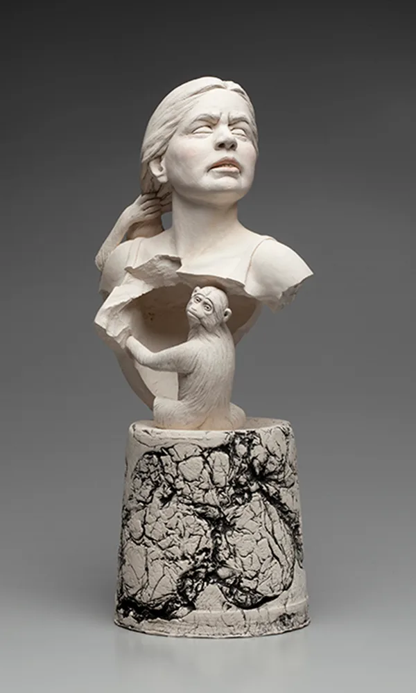 Fracture and Repair — figurative ceramic sculpture by Claudia Olds Goldie
