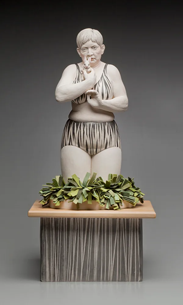 In the Weeds — figurative ceramic sculpture by Claudia Olds Goldie
