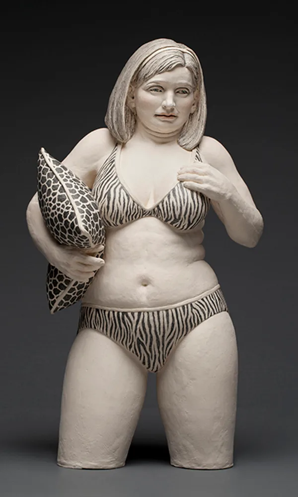 Pillow — figurative ceramic sculpture by Claudia Olds Goldie