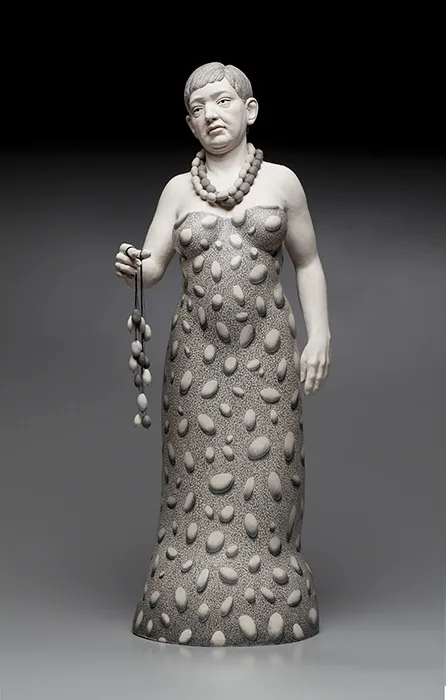 Rock Star (front) — figurative ceramic sculpture by Claudia Olds Goldie