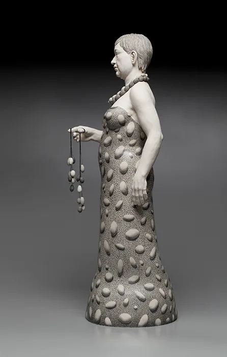 Rock Star (side) — figurative ceramic sculpture by Claudia Olds Goldie