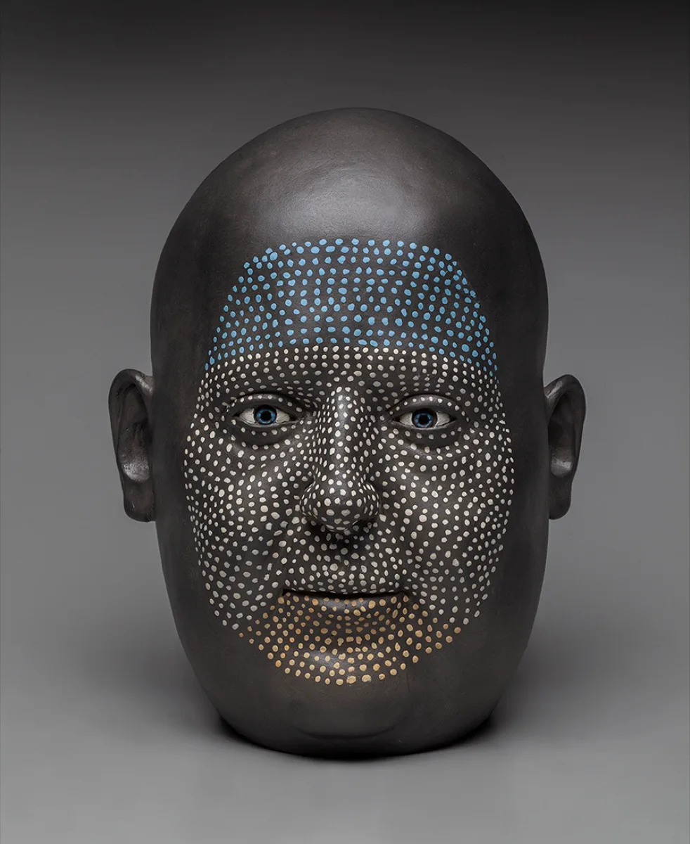 Bean — ceramic head by Claudia Olds Goldie