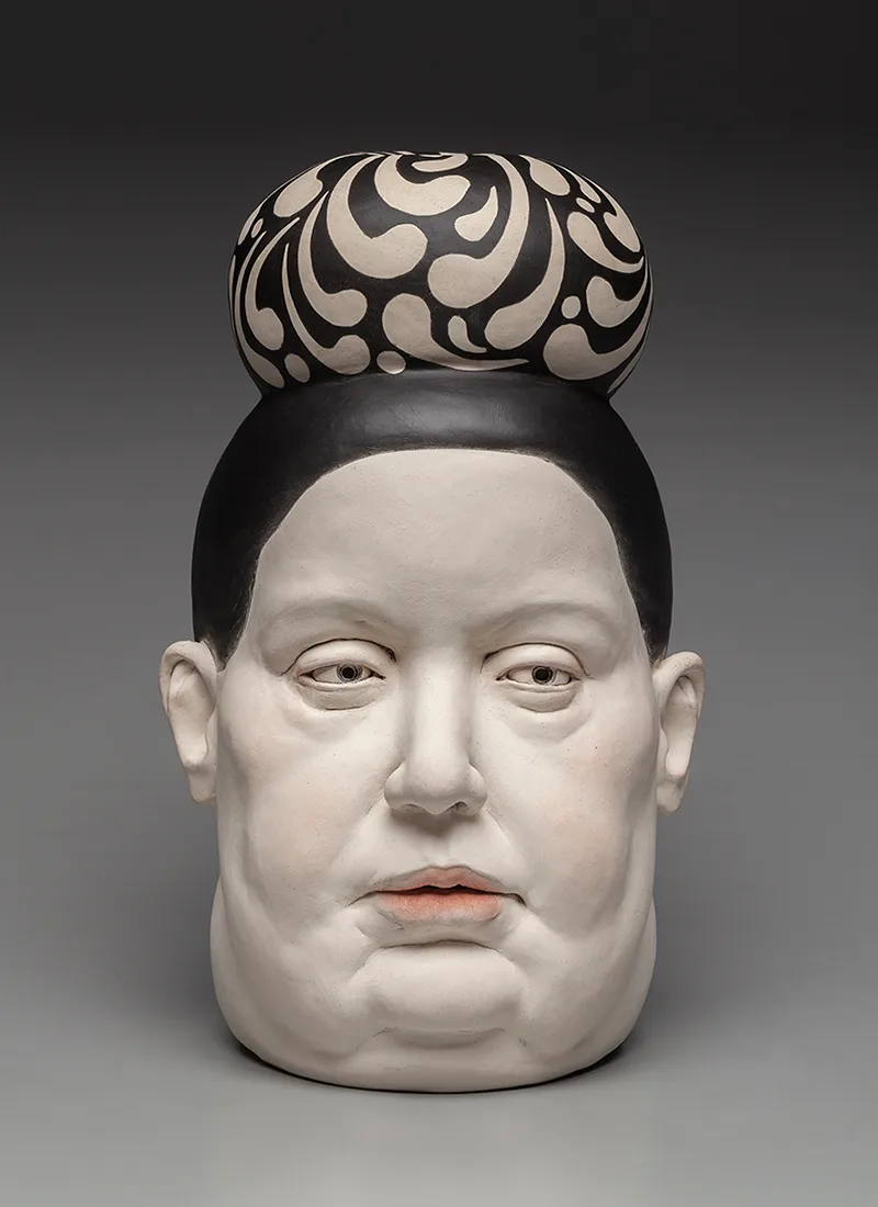 Bialy Bun — ceramic sculpted head by Claudia Olds Goldie
