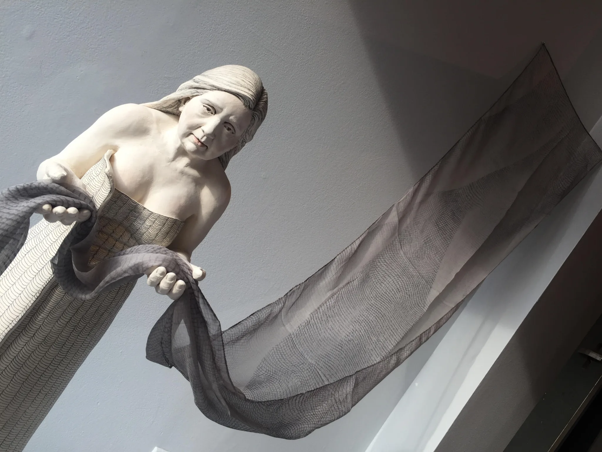 Cloth — ceramic installation by Claudia Olds Goldie